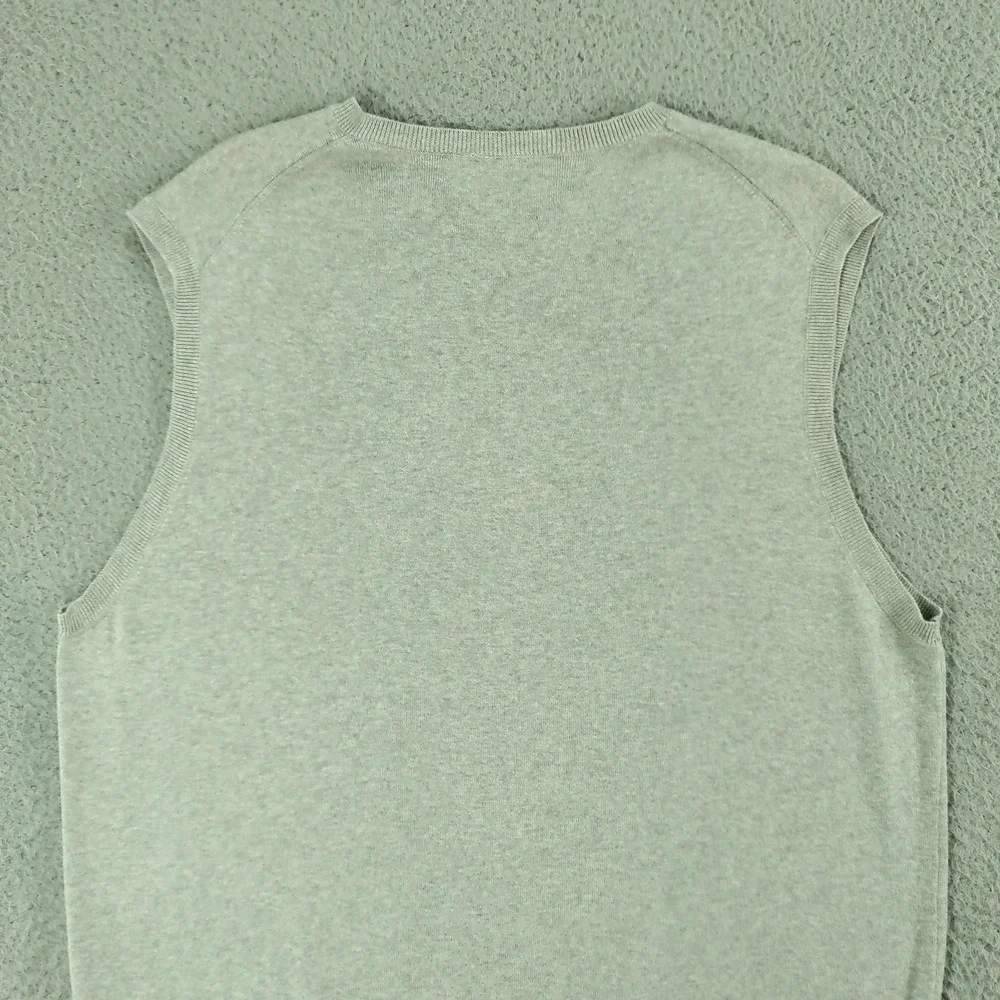Polo Ralph Lauren Sweater Vest Mens XL Gray 100% Pima Cotton V Neck Pullover